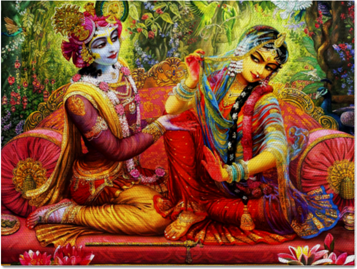 Eternal Love Radha Krishna Art PNG Image