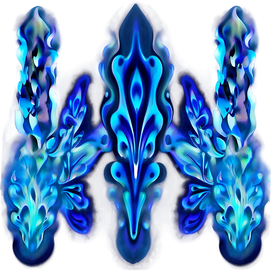 Ethereal Blue Flame Pattern Png Hxv PNG Image