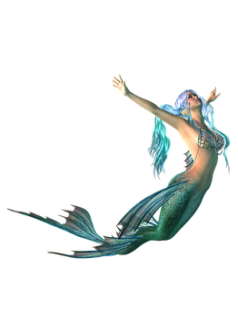 Ethereal Mermaid Reaching Out PNG Image