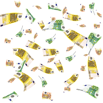 Euro Currency Rain Falling Money PNG Image