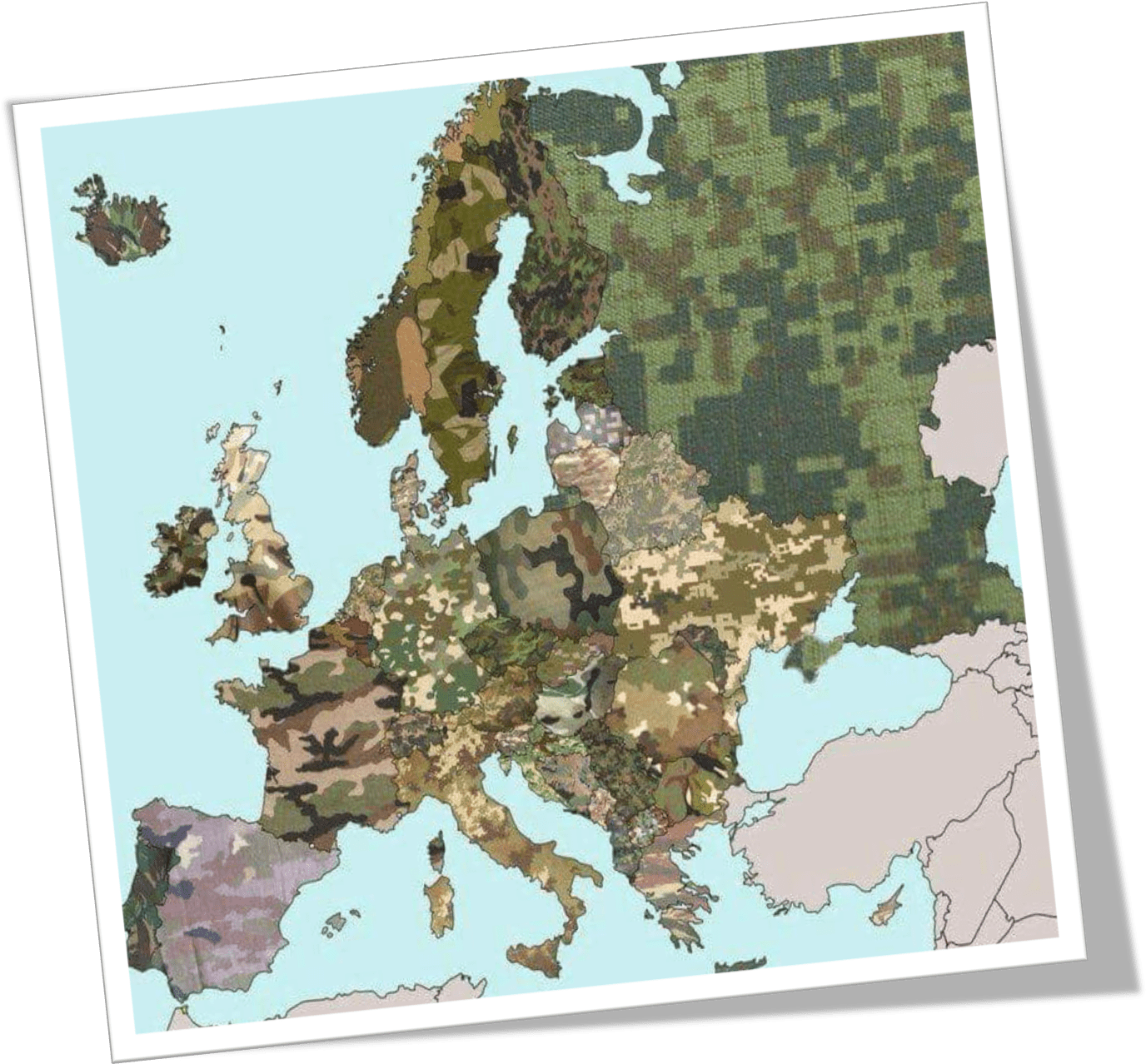 Europe Camouflage Pattern Map PNG Image