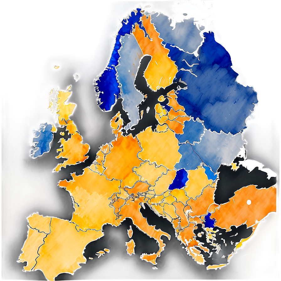 Europe Watercolor Map Png Grx PNG Image