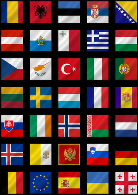 European Flags Collage PNG Image