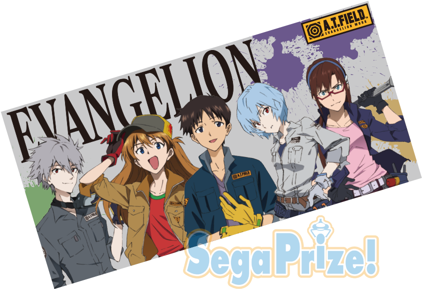 Evangelion Characters Sega Prize Promotion PNG Image