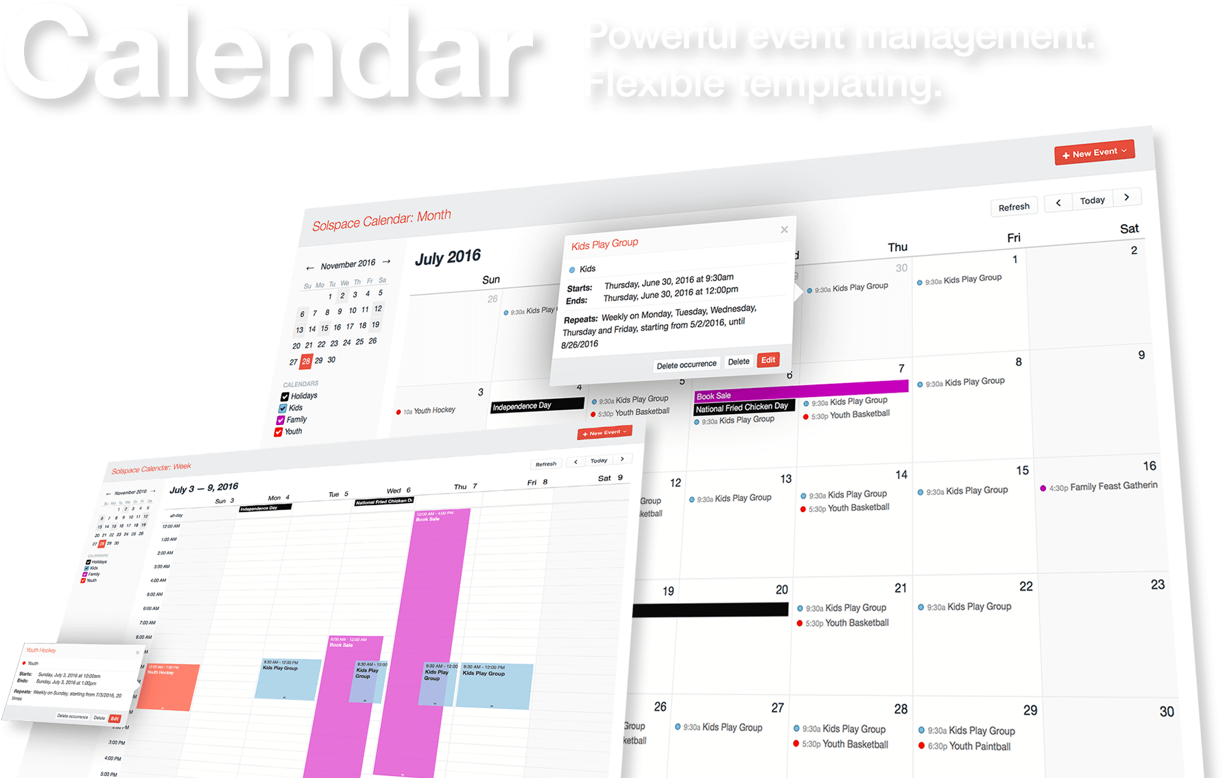 Event Management Calendar Software Screenshot PNG Image