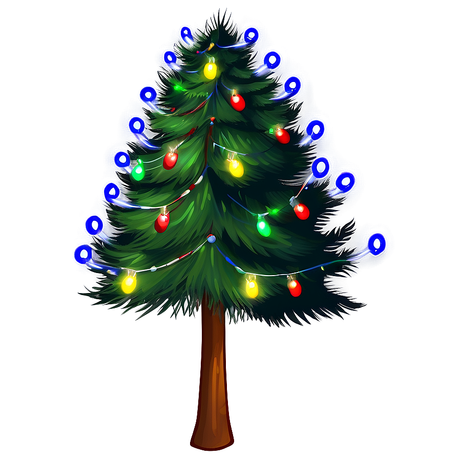 Evergreen Tree With Lights Png 06212024 PNG Image