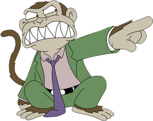 Evil Monkey Pointing Family Guy PNG Image