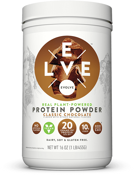 Evolve Plant Based Protein Powder Chocolate PNG Image