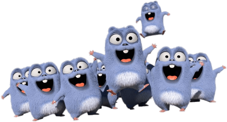 Excited Animated Creatures Cheering.png PNG Image