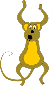 Excited Cartoon Monkey PNG Image