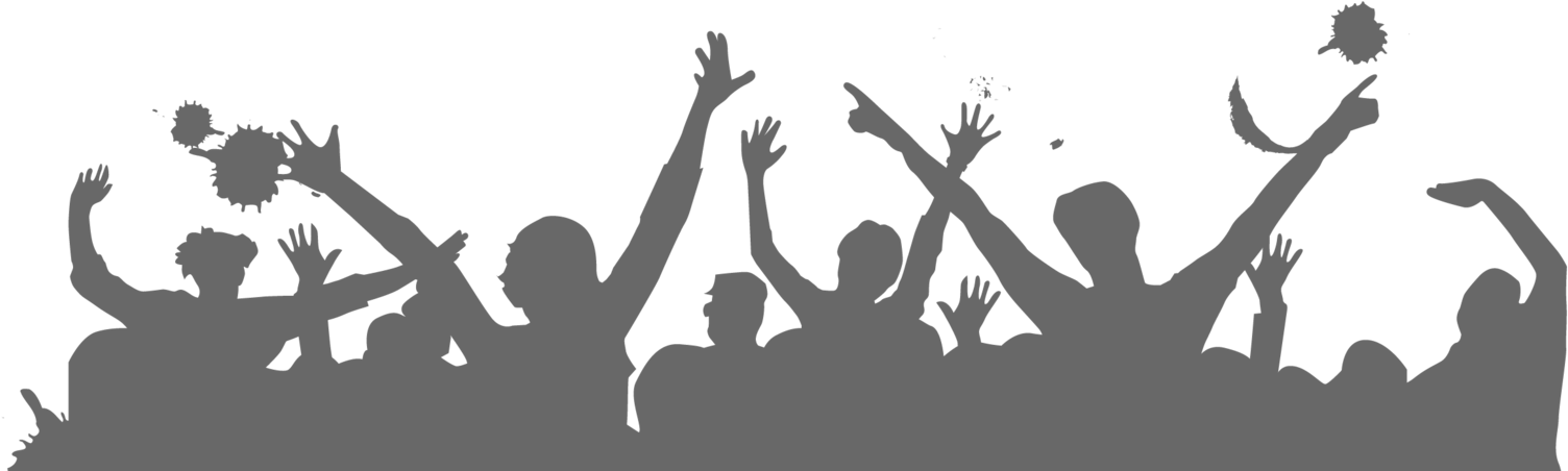 Excited Crowd Silhouette PNG Image