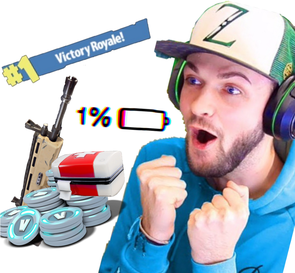 Excited Gamer Victory Royale PNG Image