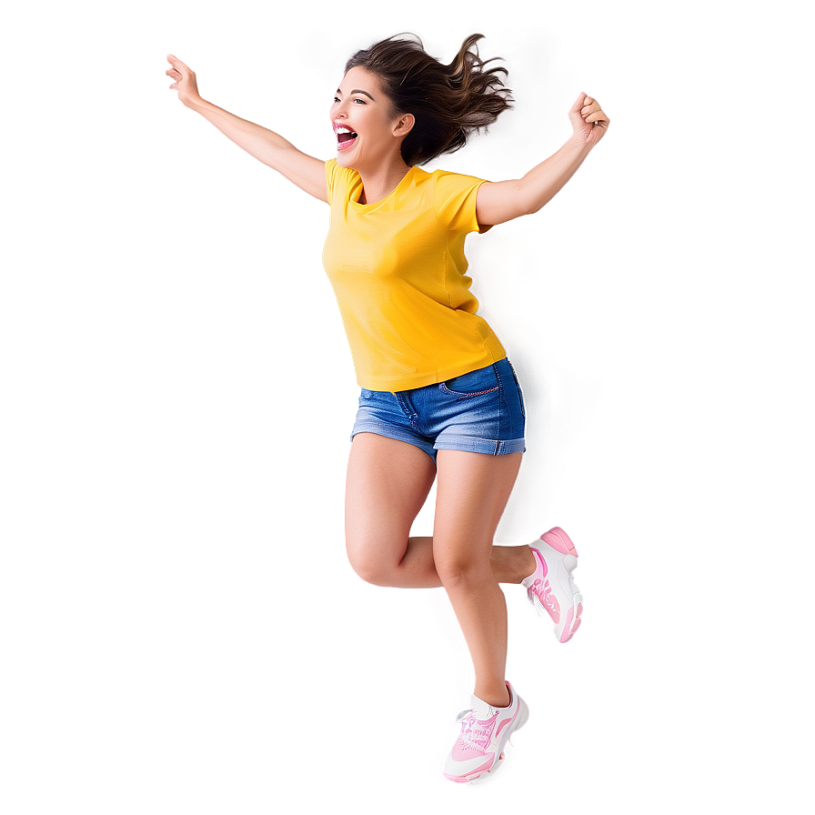 Excited Jump Illustration Png Khk PNG Image