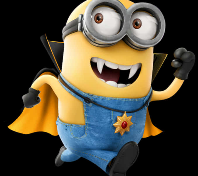 Excited Minion Cape Overalls PNG Image