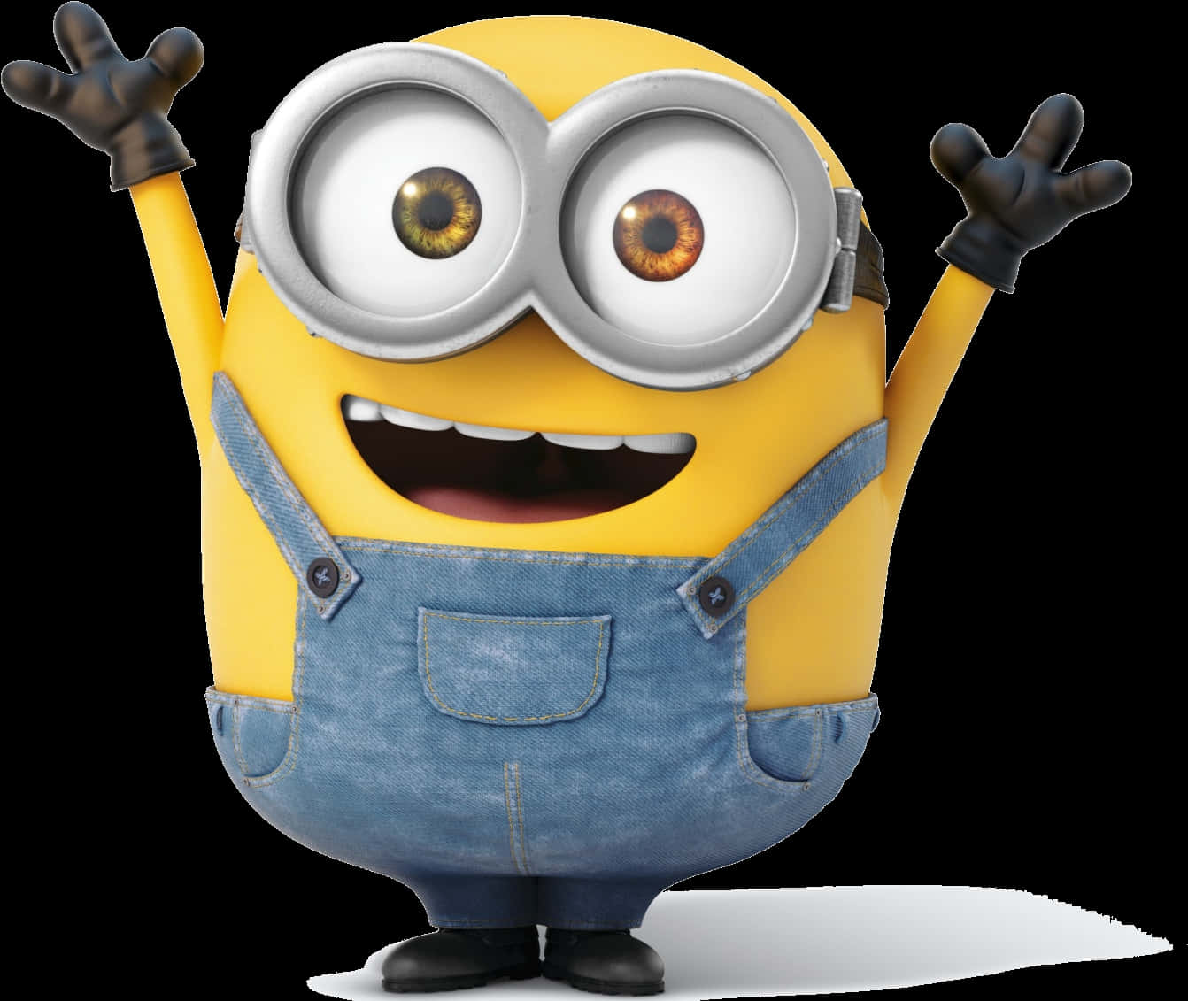 Excited Minion Waving PNG Image