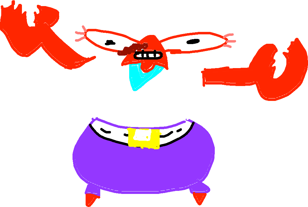 Excited Mr Krabs Drawing PNG Image