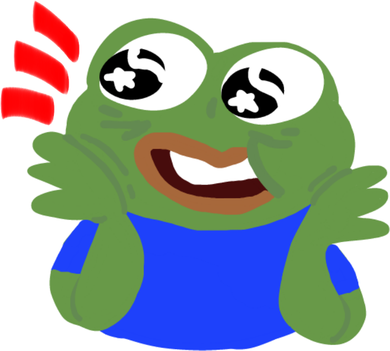 Excited Pepethe Frog PNG Image