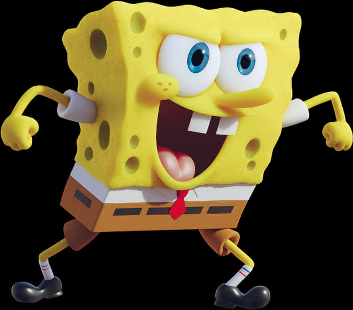 Excited Sponge Bob Square Pants PNG Image