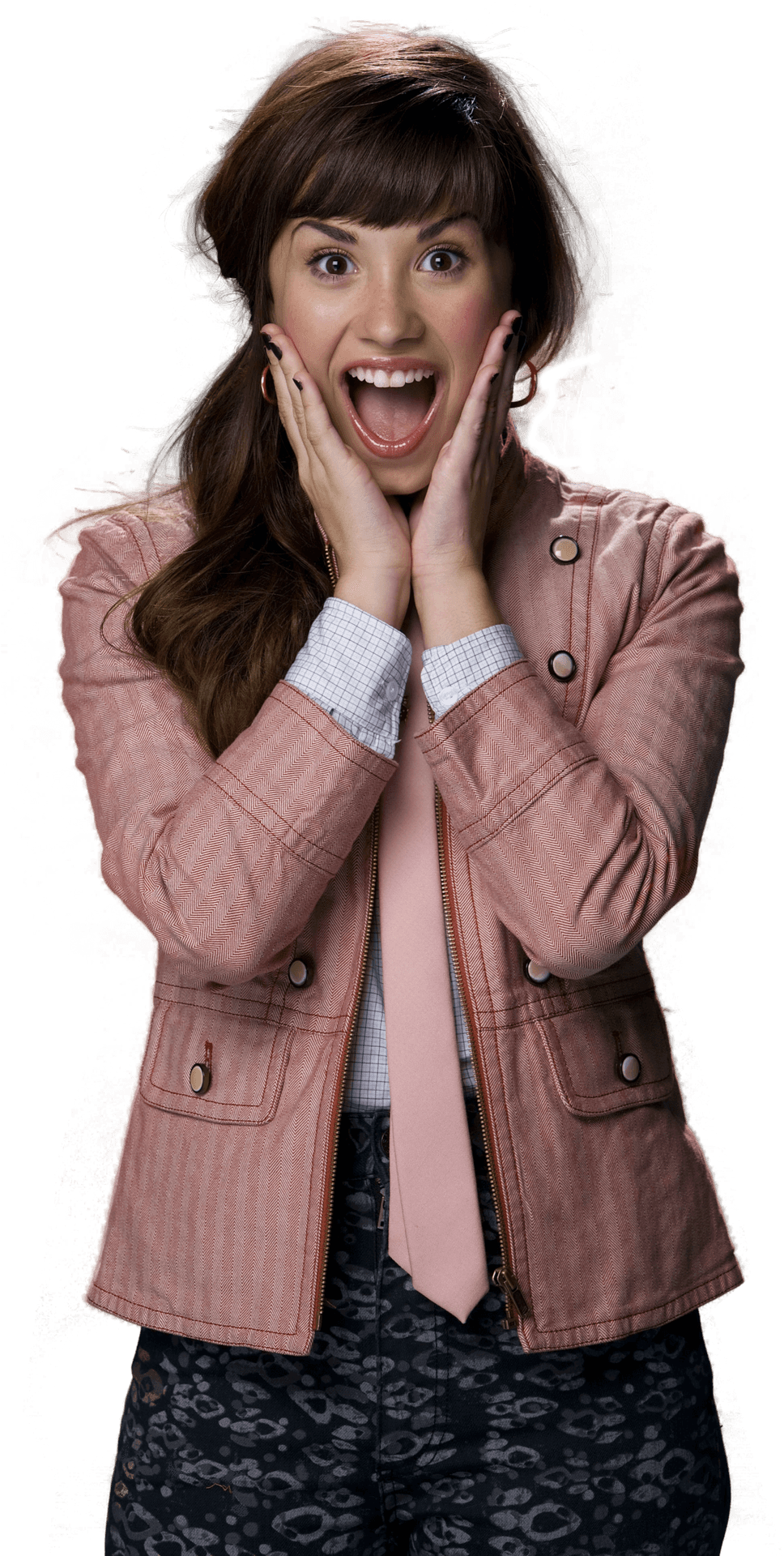 Excited Woman Expressive Pose PNG Image