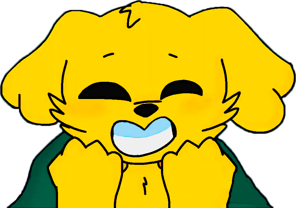 Excited Yellow Cartoon Dog PNG Image