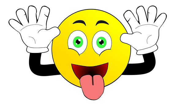 Excited Yellow Face Cartoon PNG Image