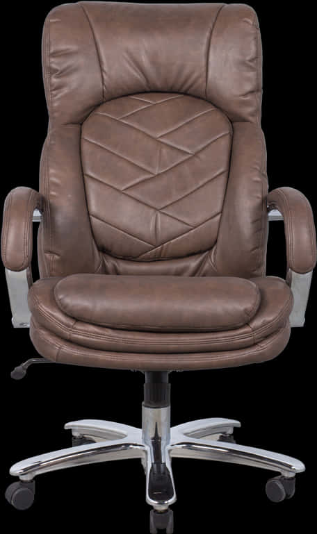 Executive Leather Office Chair PNG Image