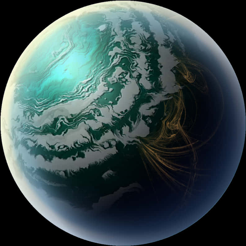 Exotic Alien Planet Artwork PNG Image