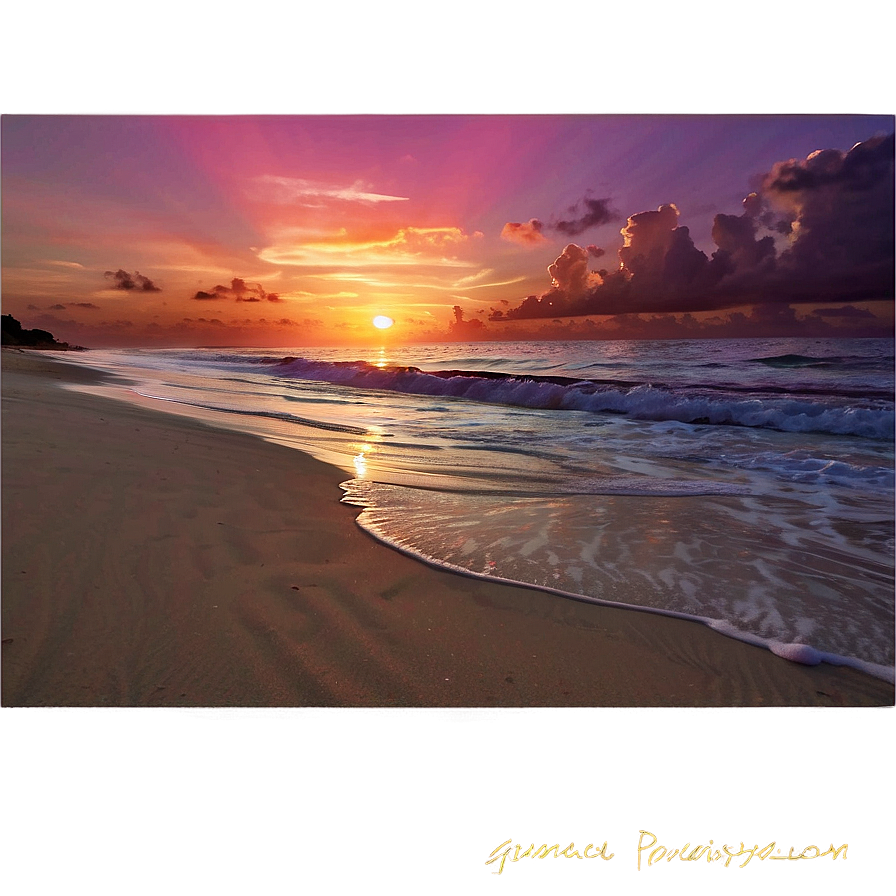 Exotic Beach Sunset Picture Png Hxg41 PNG Image