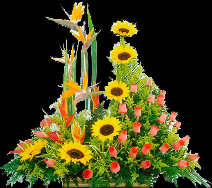 Exotic Floral Arrangement PNG Image