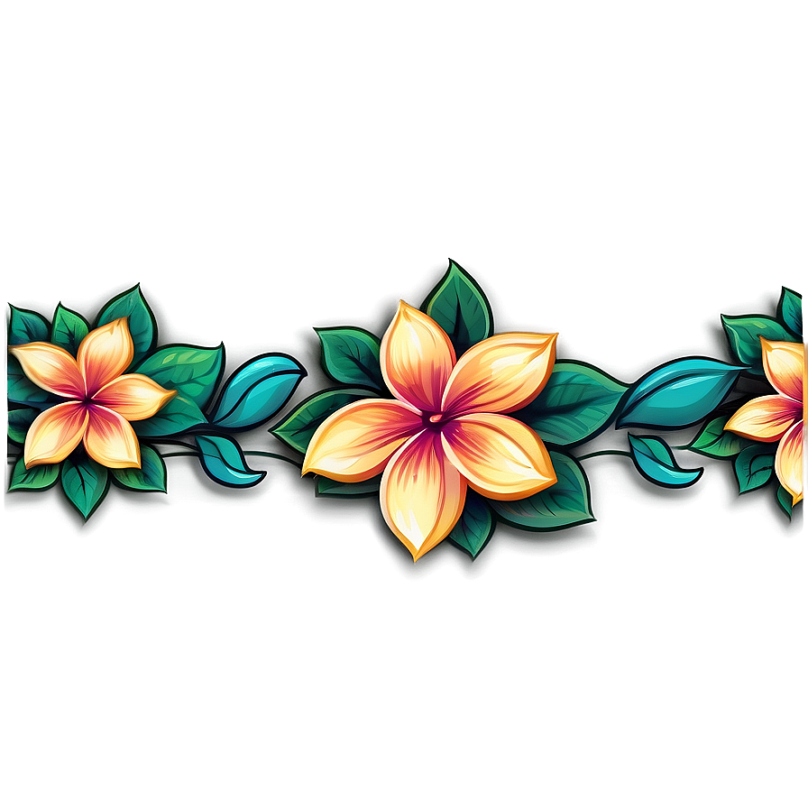 Exotic Floral Border Png Jri17 PNG Image