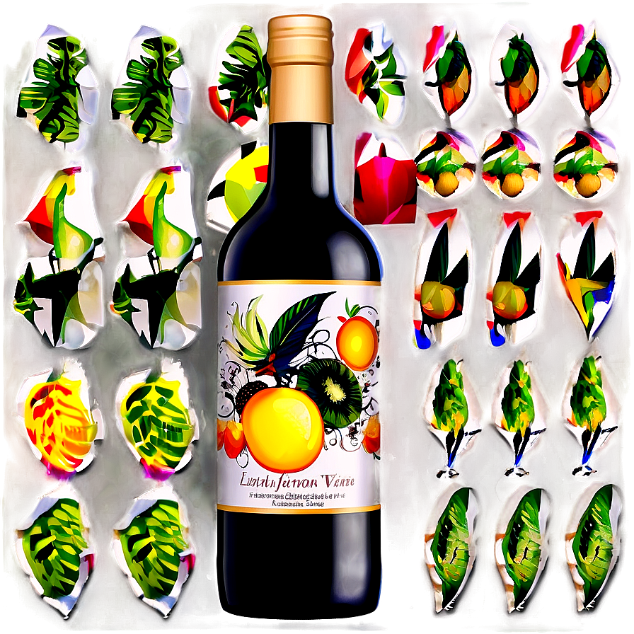 Exotic Fruit Wine Label Png Wqd PNG Image