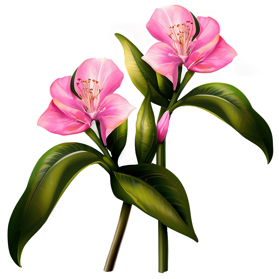 Exotic Pink Flower Illustration Png 1 PNG Image