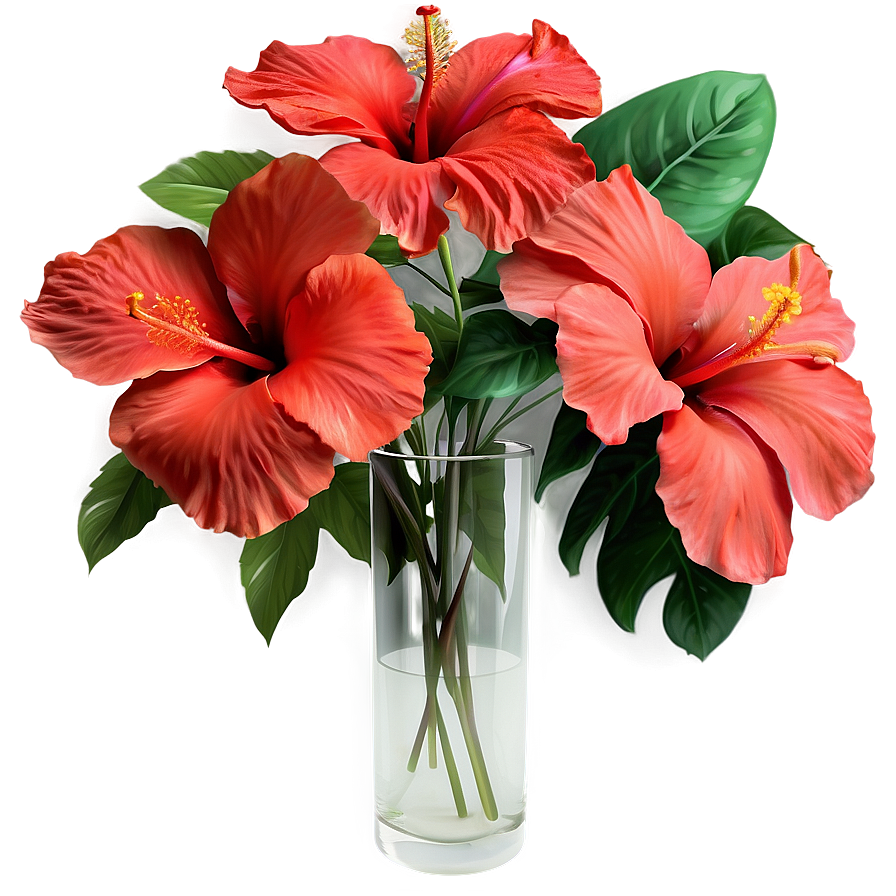 Exotic Red Hibiscus Flowers Png 06122024 PNG Image