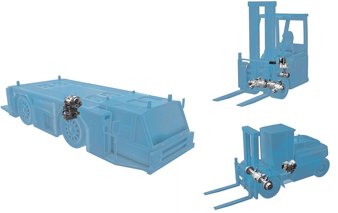 Exploded View Forklift Components PNG Image