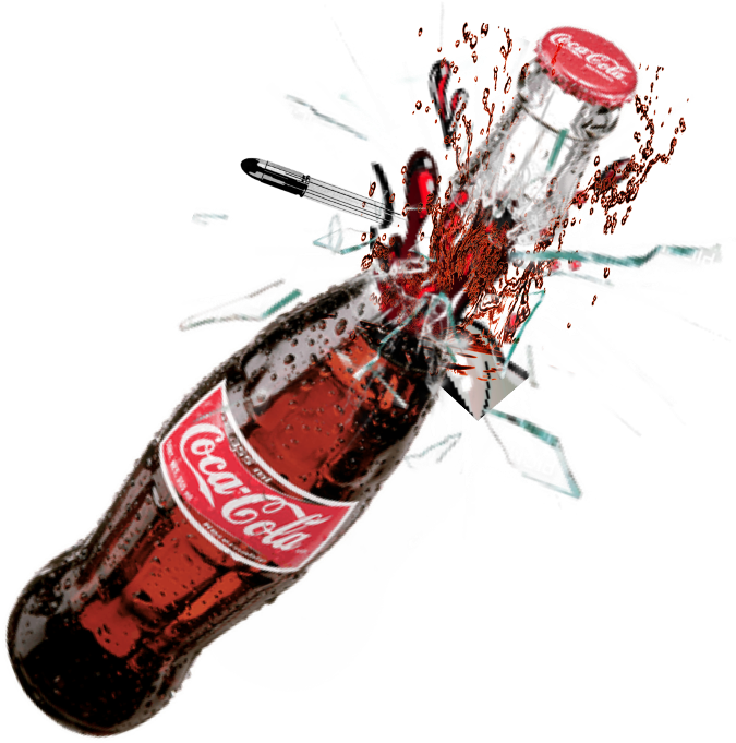 Exploding Coca Cola Bottle PNG Image