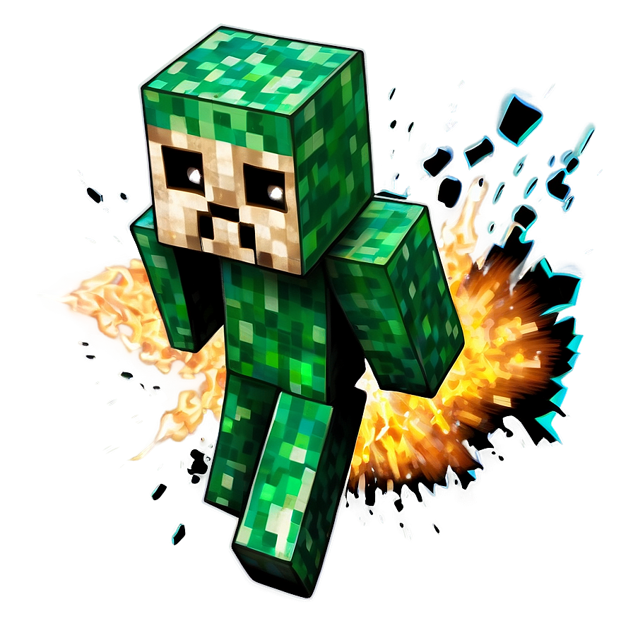 Exploding Creeper Minecraft Png Dgl PNG Image