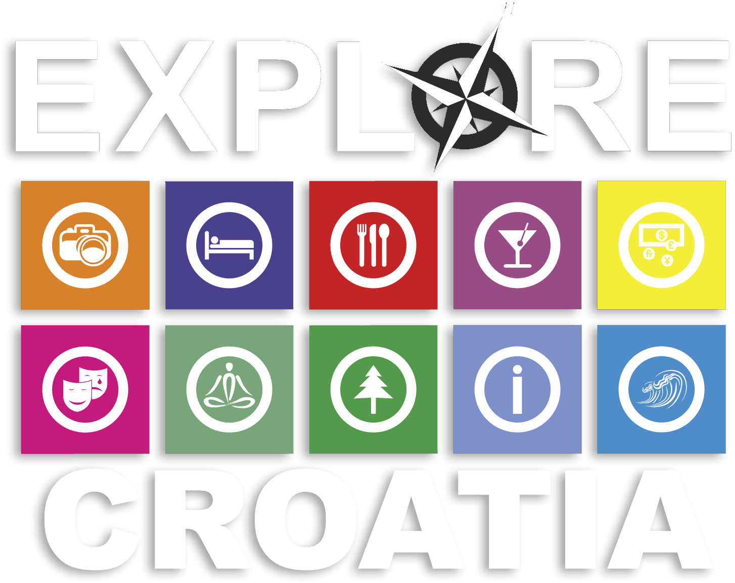 Explore Croatia Tourism Icons PNG Image