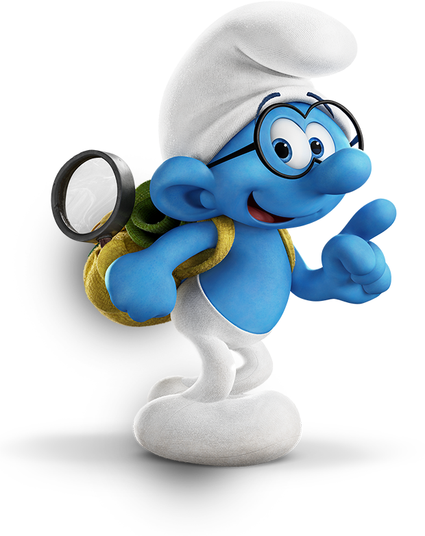 Exploring Smurf With Magnifying Glass PNG Image