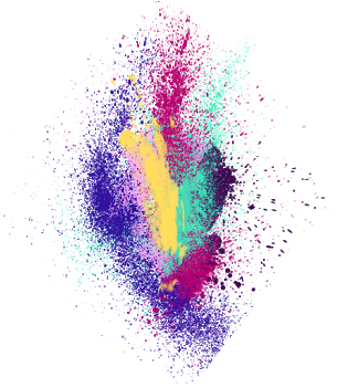 Explosive Color Particles PNG Image