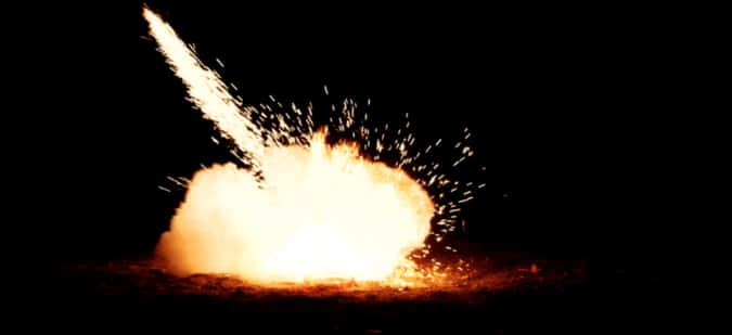 Explosive Fireand Smokeat Night PNG Image