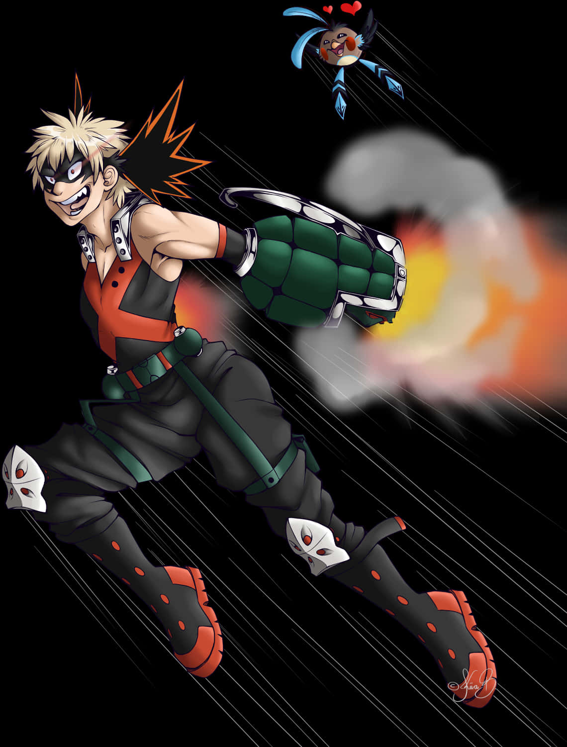 Explosive Hero Bakugouin Action PNG Image