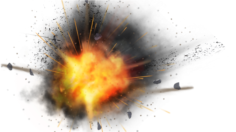 Explosive Impact Illustration PNG Image