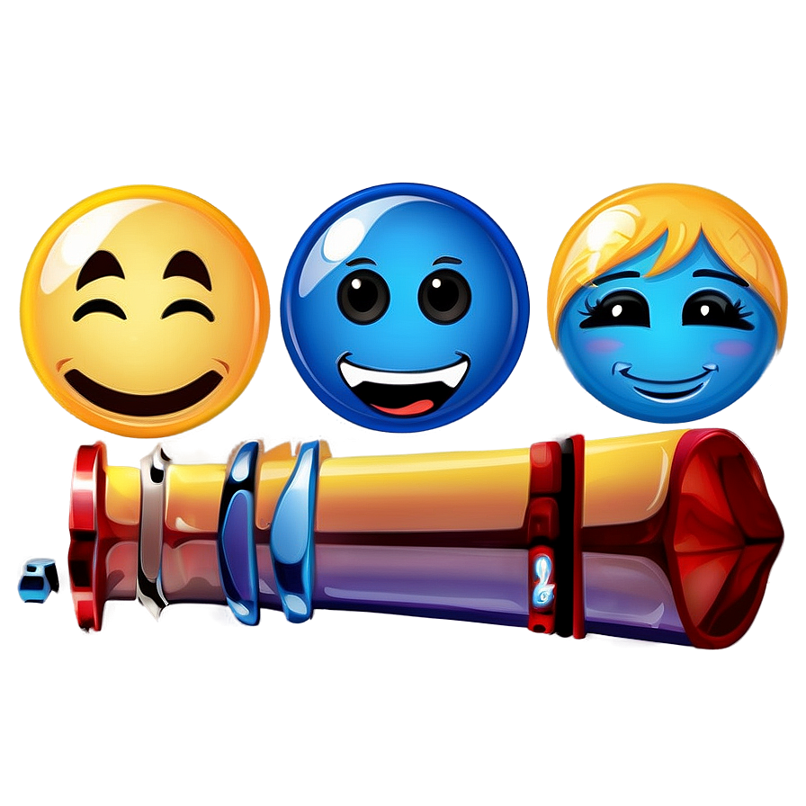 Expressive Art Blue Emojis Png Nmg PNG Image