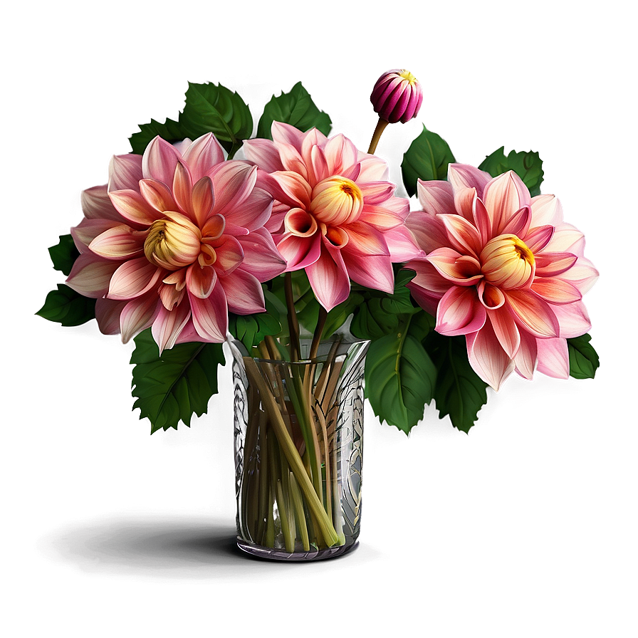 Exquisite Dahlia Bouquet Png 06112024 PNG Image