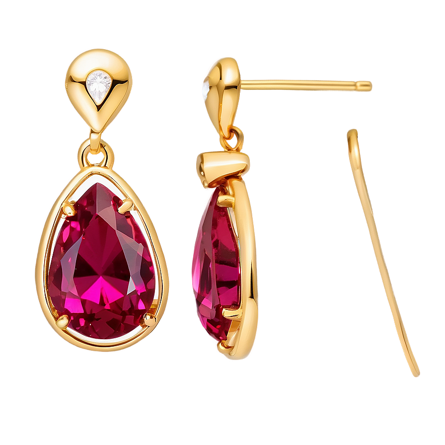 Exquisite Gold Gemstone Earrings Png Ewf PNG Image