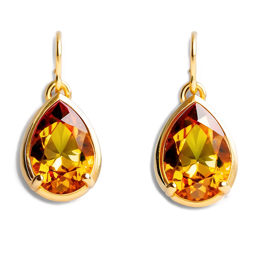 Exquisite Gold Gemstone Earrings Png Kmk PNG Image