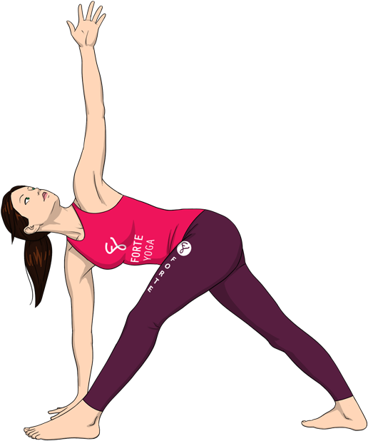 Extended Triangle Pose Yoga Illustration PNG Image