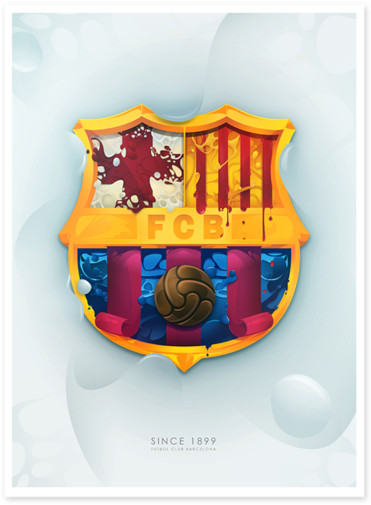 F C Barcelona Logo Artistic Interpretation PNG Image