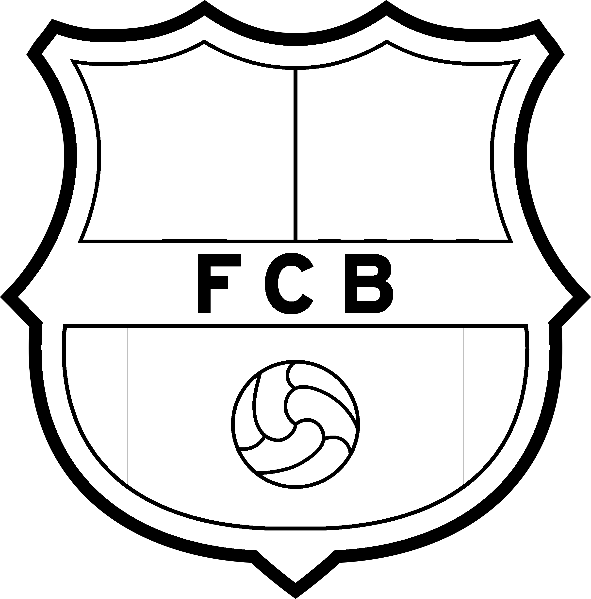 F C Barcelona Logo Outline PNG Image