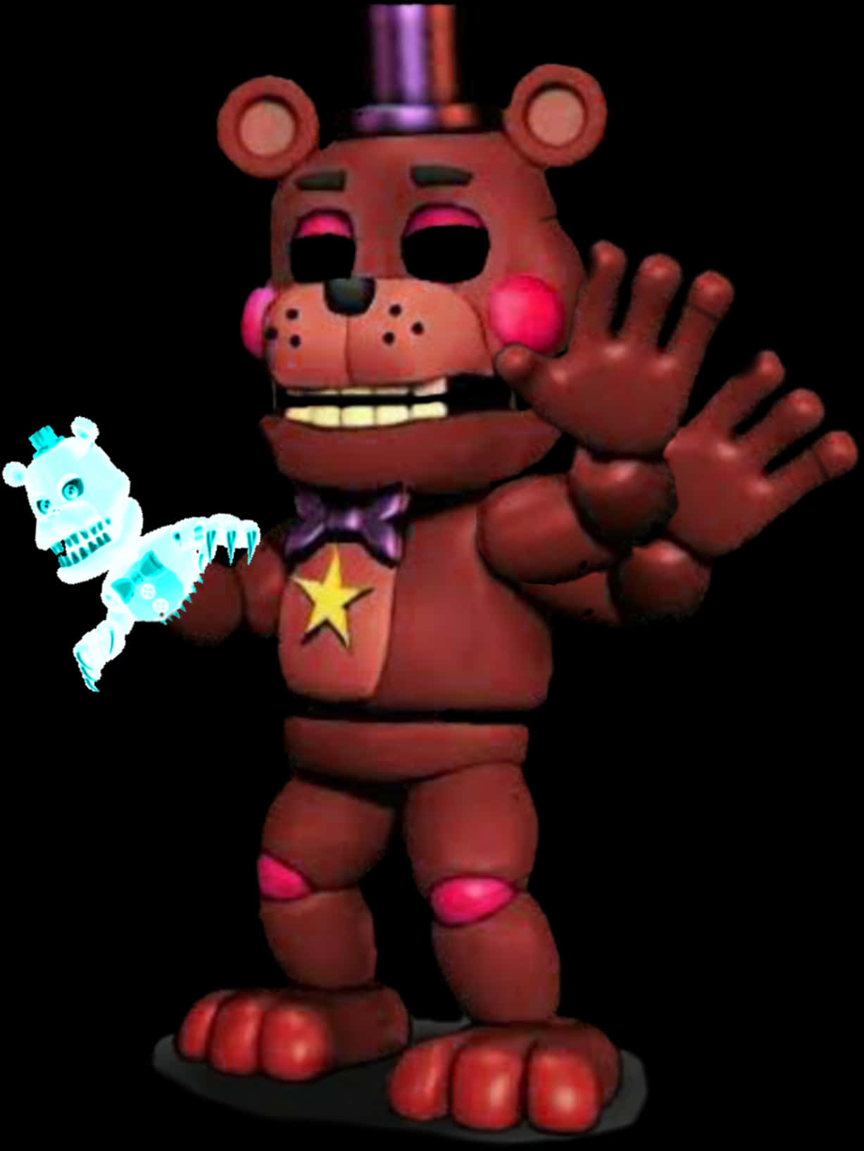 F N A F_ Red_ Bear_ Character_with_ Blue_ Ice_ Cream PNG Image